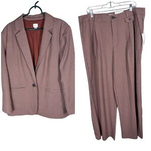 A New Day FALL Women's Suit Blazer Sz XL Wide Leg High Waisted Pants Sz16 NWT